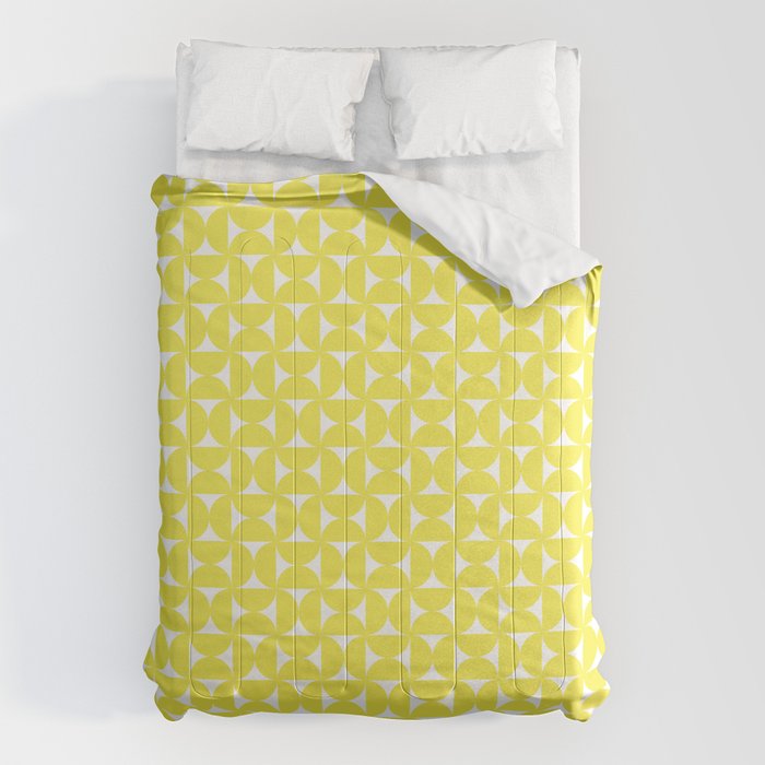 Patterned Geometric Shapes CLV Bright Yellow Comforter Gallery Image 1