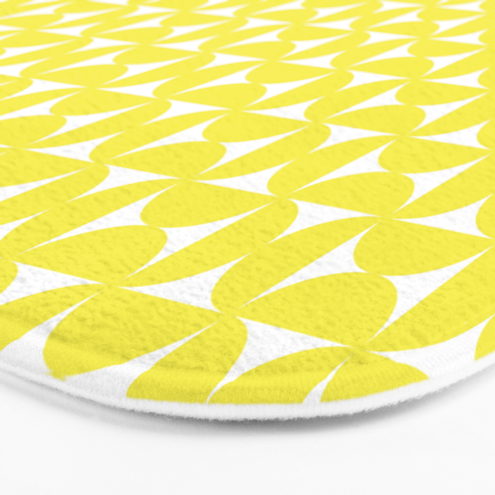 Patterned Geometric Shapes CLV Bright Yellow Bath Mat Gallery Image 3