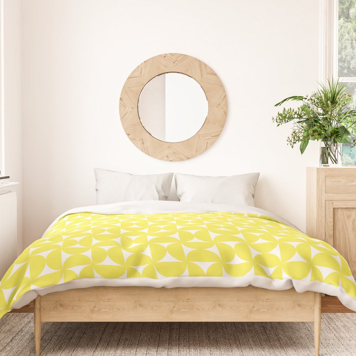 Patterned Geometric Shapes CLV Bright Yellow Duvet Cover Gallery Image 3