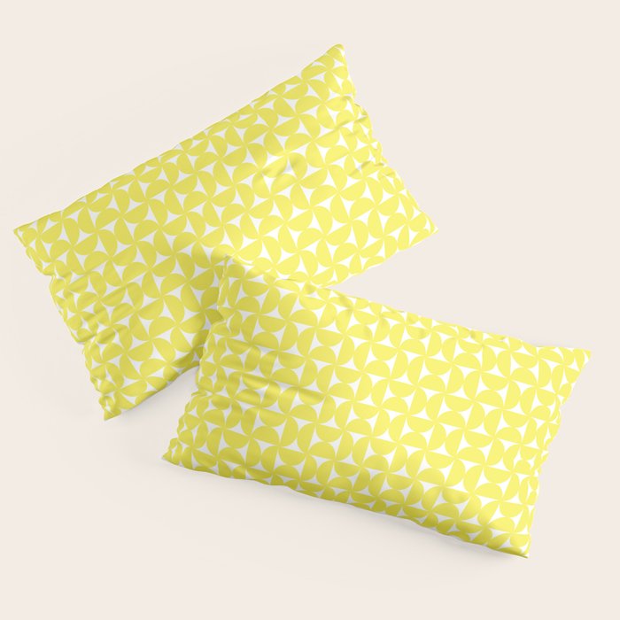 Patterned Geometric Shapes CLV Bright Yellow Pillow Sham Gallery Image 2