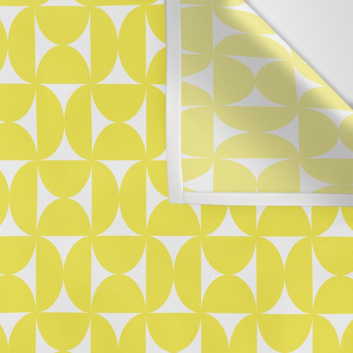 Patterned Geometric Shapes CLV Bright Yellow Wall Tapestry Gallery Image 3