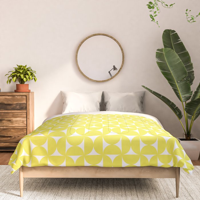 Patterned Geometric Shapes CLV Bright Yellow Comforter Gallery Image 3