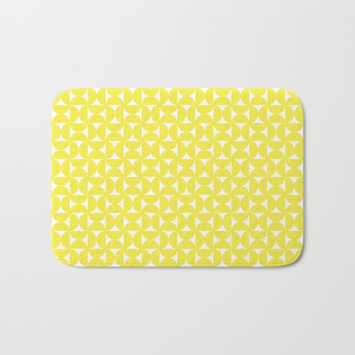 Patterned Geometric Shapes CLV Bright Yellow Bath Mat Gallery Image 1