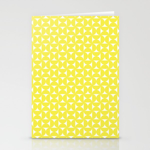 Patterned Geometric Shapes CLV Bright Yellow Stationery Card Gallery Image 1