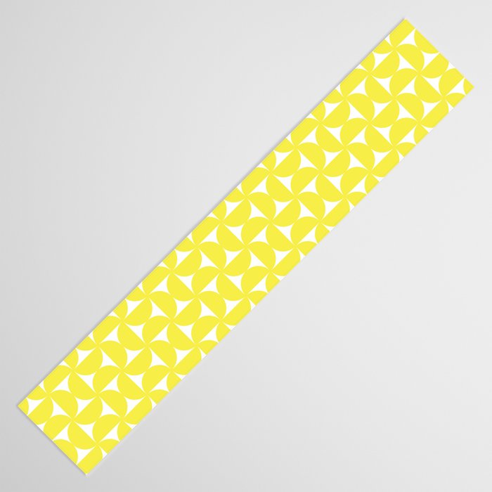 Patterned Geometric Shapes CLV Bright Yellow Table Runner Gallery Image 3