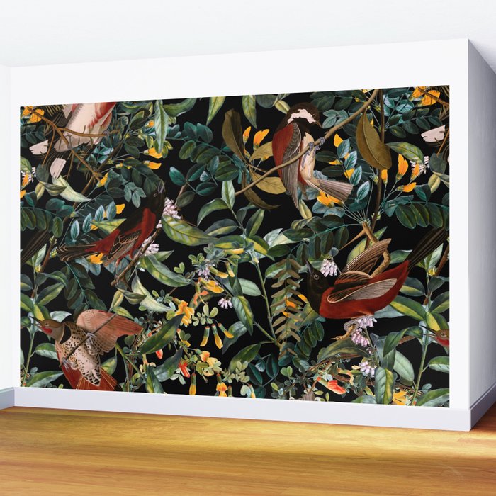 Floral and Birds XLIV Wall Mural Gallery Image 2