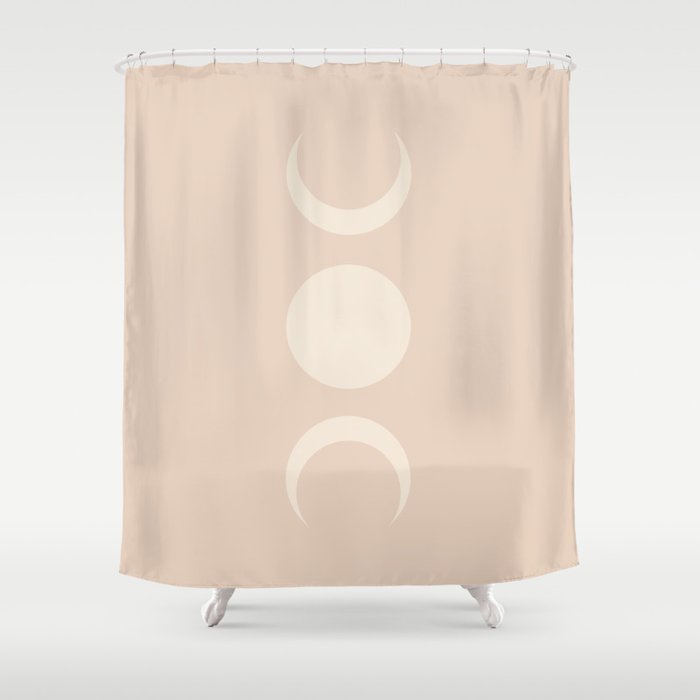 Moon Shapes Minimalism - Ethereal Light Shower Curtain Gallery Image 1
