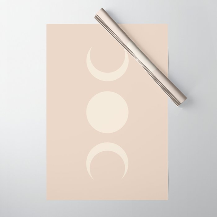 Moon Shapes Minimalism - Ethereal Light Wrapping Paper Gallery Image 1