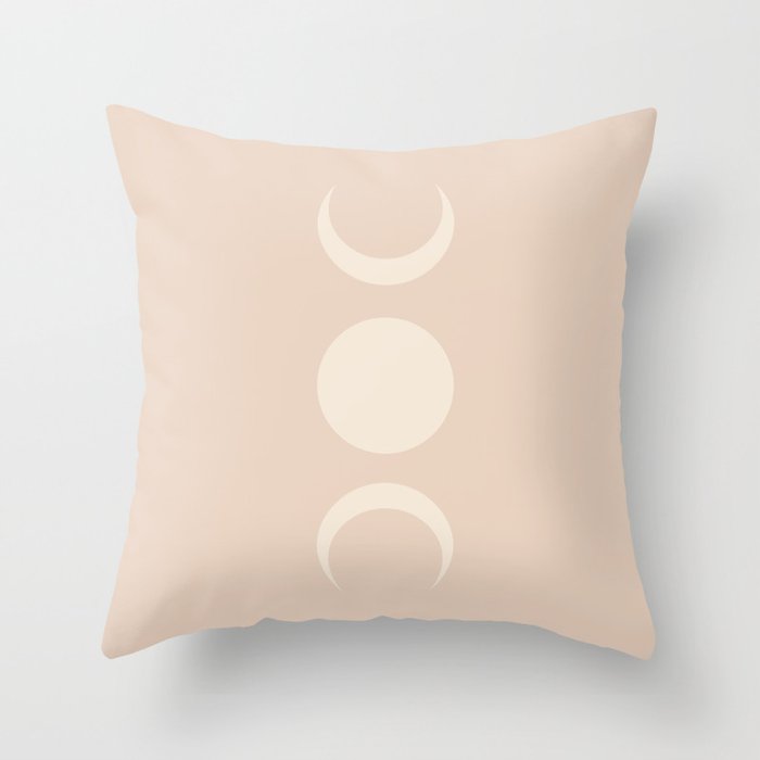 Moon Shapes Minimalism - Ethereal Light Throw Pillow Gallery Image 6