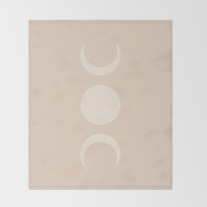Moon Shapes Minimalism - Ethereal Light Throw Blanket Gallery Image 2
