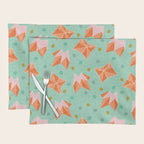 Origami Fortune Teller in Seafoam Green & Orange Placemat Gallery Image 1