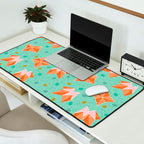 Origami Fortune Teller in Seafoam Green & Orange Desk Mat Gallery Image 2