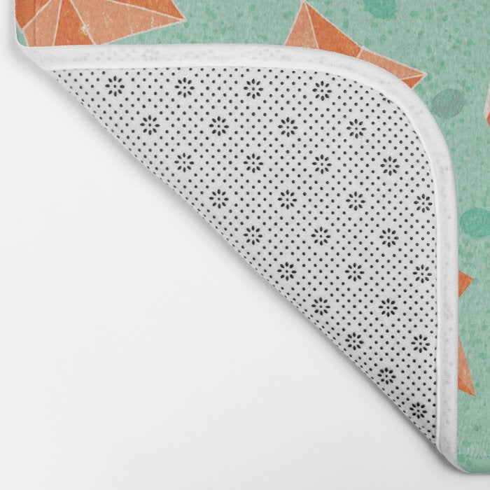 Origami Fortune Teller in Seafoam Green & Orange Bath Mat Gallery Image 2