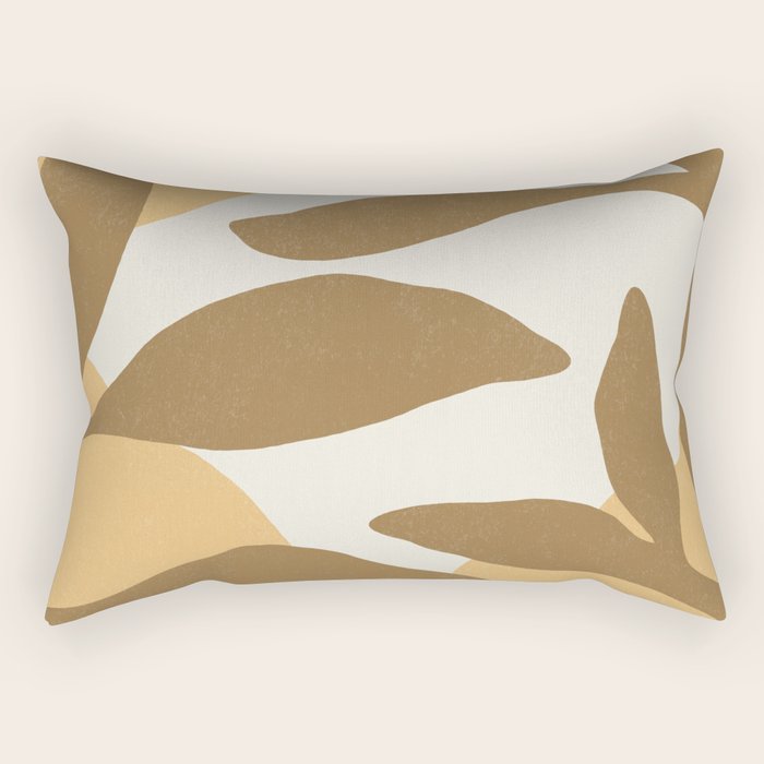 Botanic Abstract - Gold Brown Rectangular Pillow Gallery Image 1
