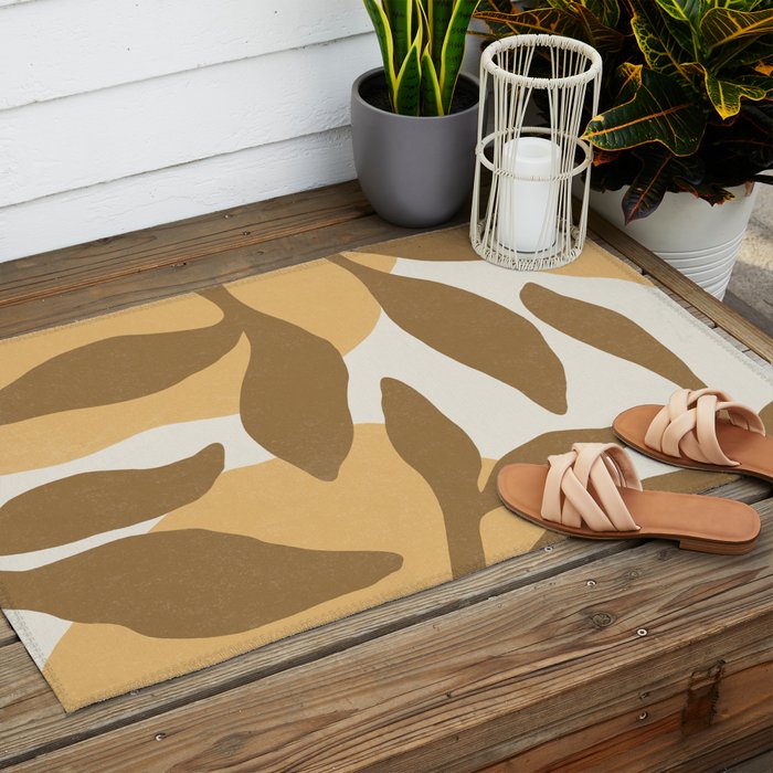 Botanic Abstract - Gold Brown Outdoor Rug Gallery Image 2