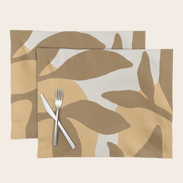 Botanic Abstract - Gold Brown Placemat Gallery Image 1
