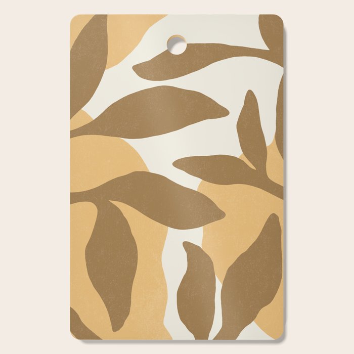 Botanic Abstract - Gold Brown Cutting Board Gallery Image 1
