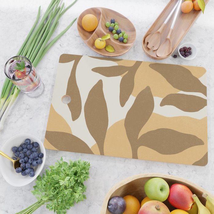 Botanic Abstract - Gold Brown Cutting Board Gallery Image 2