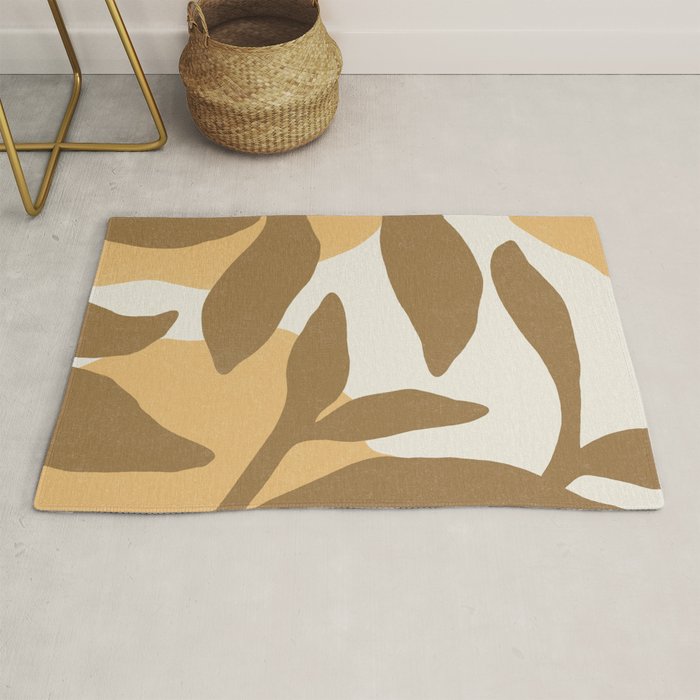 Botanic Abstract - Gold Brown Rug Gallery Image 1