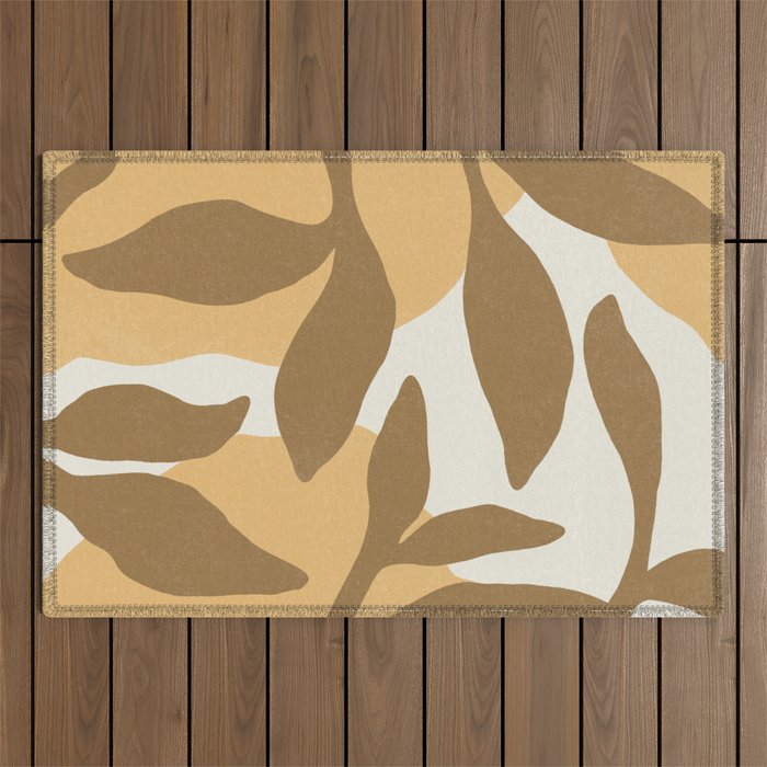 Botanic Abstract - Gold Brown Outdoor Rug Gallery Image 1