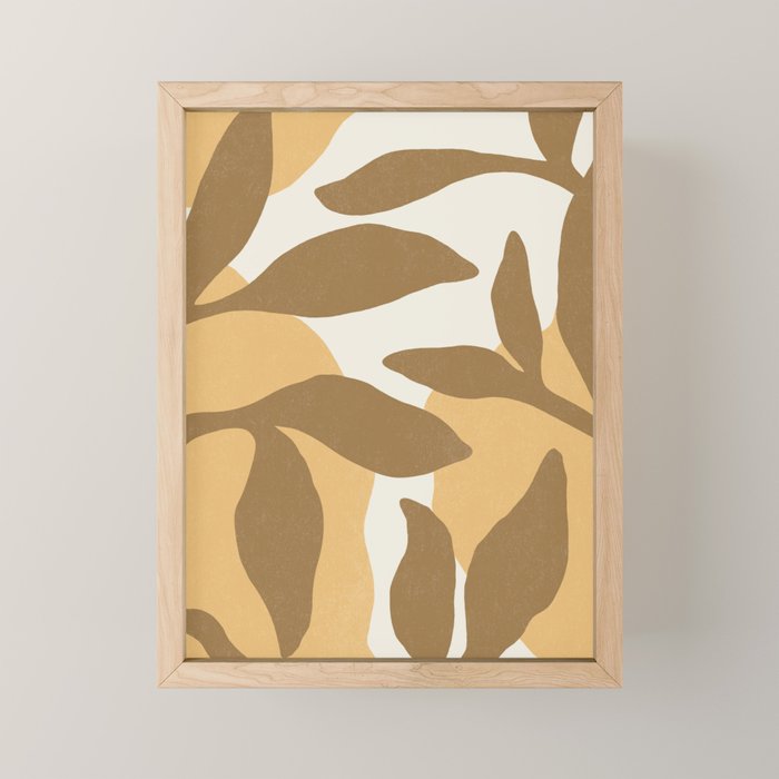 Botanic Abstract - Gold Brown Mini Art Print Gallery Image 1