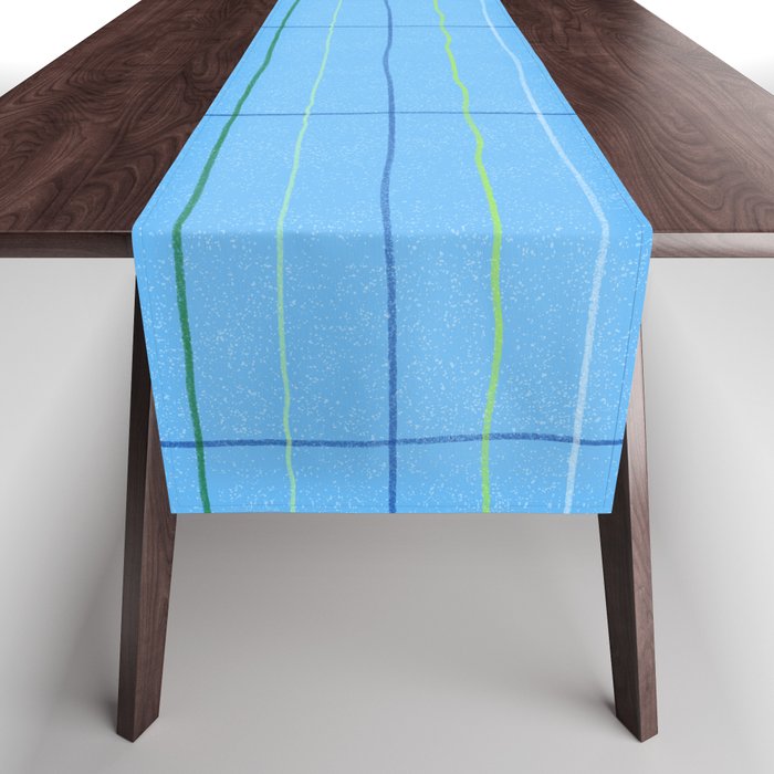 Textured Picnic Pattern in Sky Blue Table Runner Gallery Image 1