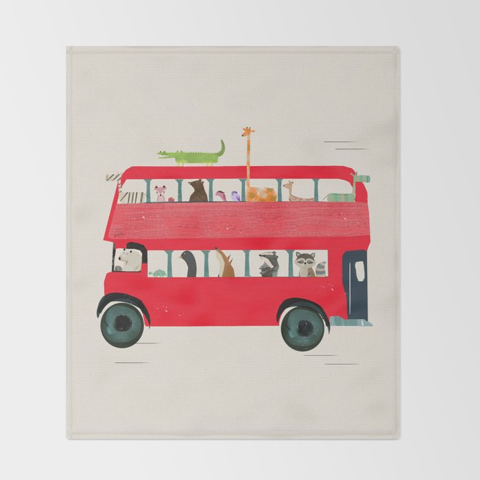 The big red bus Throw Blanket Gallery Image 2