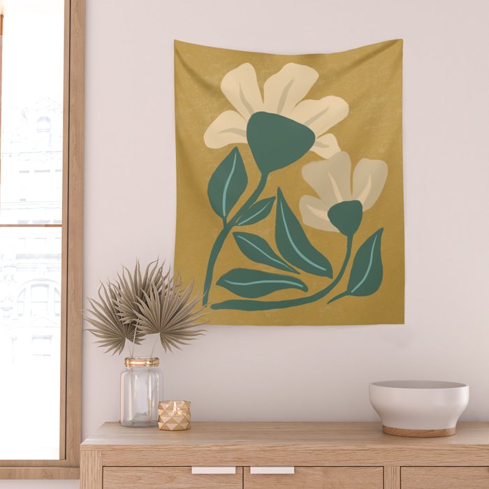 Happy Flowers Wall Tapestry Gallery Image 2