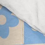 90s flowers checkers cream and blue Comforter Gallery Image 4