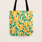 Morningside Heights Mid Century Modern Pattern in Jade Green, Orange, and Light Yellow Tote Bag Gallery Image 1