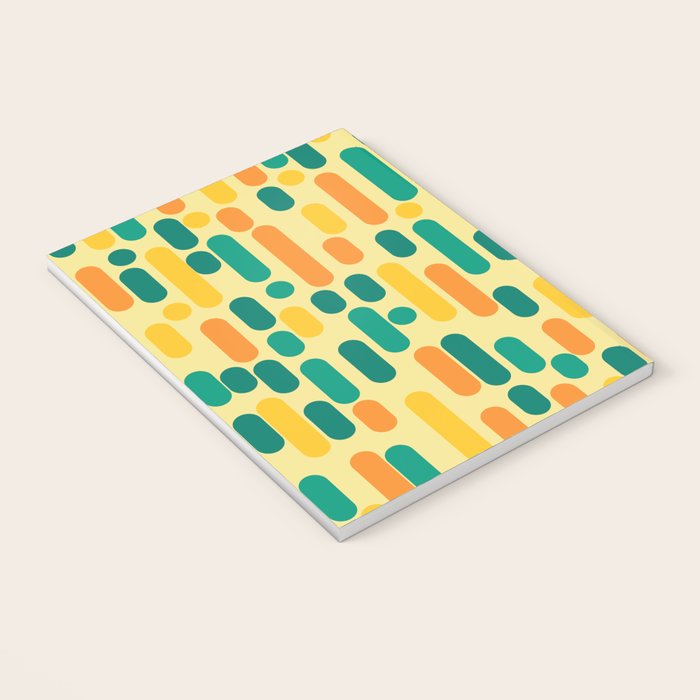 Morningside Heights Mid Century Modern Pattern in Jade Green, Orange, and Light Yellow Notebook Gallery Image 3