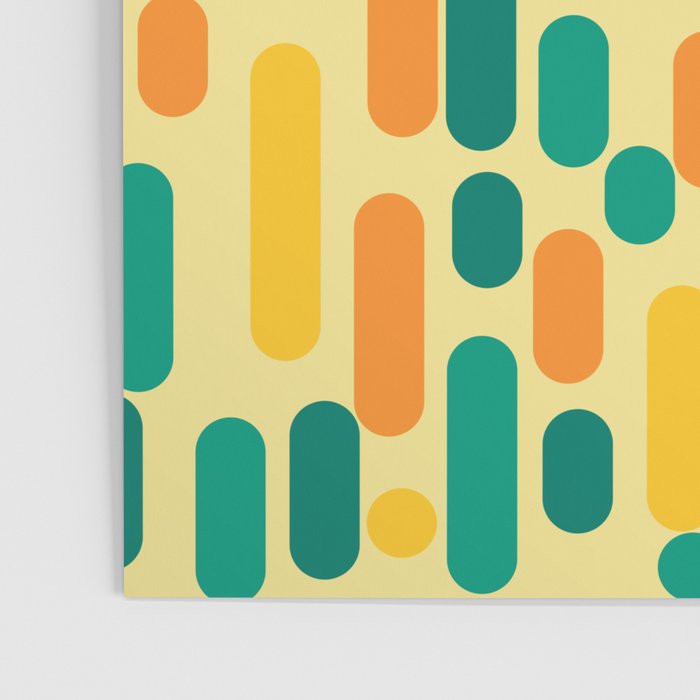 Morningside Heights Mid Century Modern Pattern in Jade Green, Orange, and Light Yellow Poster Gallery Image 3