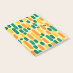 Morningside Heights Mid Century Modern Pattern in Jade Green, Orange, and Light Yellow Notebook Gallery Image 2