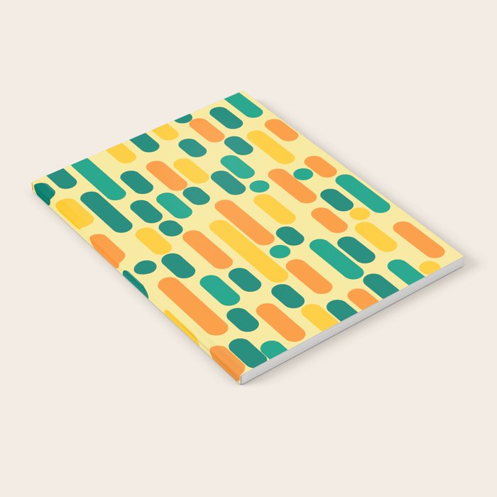 Morningside Heights Mid Century Modern Pattern in Jade Green, Orange, and Light Yellow Notebook Gallery Image 2