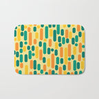 Morningside Heights Mid Century Modern Pattern in Jade Green, Orange, and Light Yellow Bath Mat Gallery Image 1