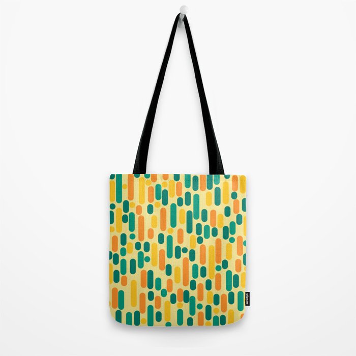 Morningside Heights Mid Century Modern Pattern in Jade Green, Orange, and Light Yellow Tote Bag Gallery Image 2