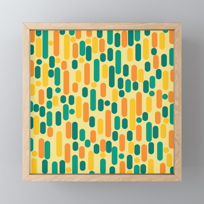 Morningside Heights Mid Century Modern Pattern in Jade Green, Orange, and Light Yellow Mini Art Print Gallery Image 1