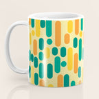 Morningside Heights Mid Century Modern Pattern in Jade Green, Orange, and Light Yellow Coffee Mug Gallery Image 3
