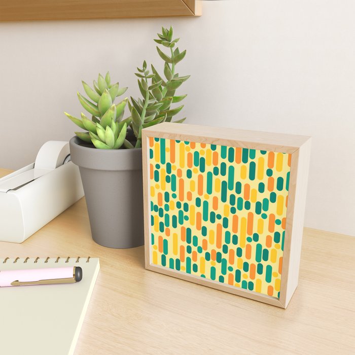 Morningside Heights Mid Century Modern Pattern in Jade Green, Orange, and Light Yellow Mini Art Print Gallery Image 2