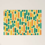 Morningside Heights Mid Century Modern Pattern in Jade Green, Orange, and Light Yellow Welcome Mat Gallery Image 1