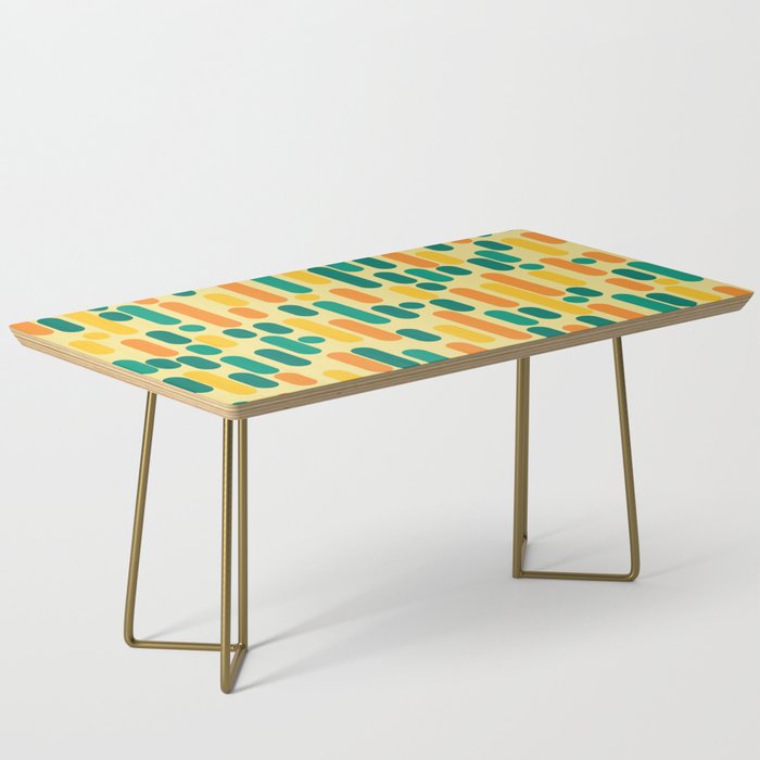 Morningside Heights Mid Century Modern Pattern in Jade Green, Orange, and Light Yellow Coffee Table Gallery Image 2