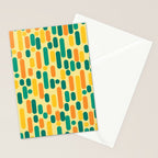 Morningside Heights Mid Century Modern Pattern in Jade Green, Orange, and Light Yellow Stationery Card Gallery Image 2