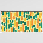 Morningside Heights Mid Century Modern Pattern in Jade Green, Orange, and Light Yellow Desk Mat Gallery Image 3