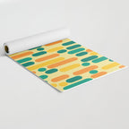 Morningside Heights Mid Century Modern Pattern in Jade Green, Orange, and Light Yellow Yoga Mat Gallery Image 2