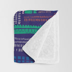 Block print geometrics blue Throw Blanket Gallery Image 3