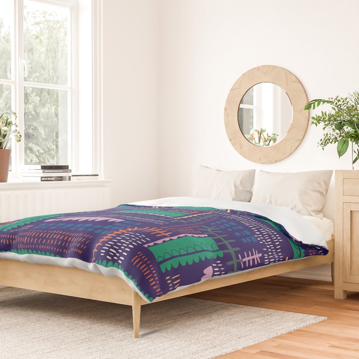 Block print geometrics blue Duvet Cover Gallery Image 2