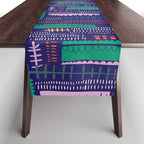 Block print geometrics blue Table Runner Gallery Image 1