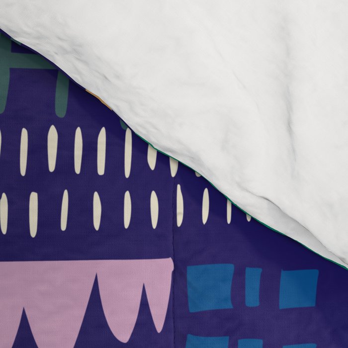 Block print geometrics blue Comforter Gallery Image 4