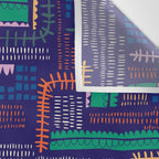 Block print geometrics blue Wall Tapestry Gallery Image 3