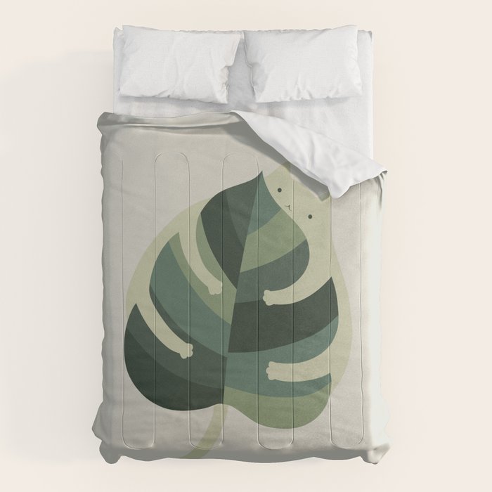 Monstera Cat Hug Comforter Gallery Image 6